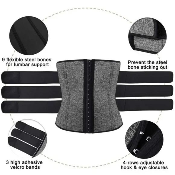MENS Waist Trainer Slimming Grey S2 - Picture 3 of 8